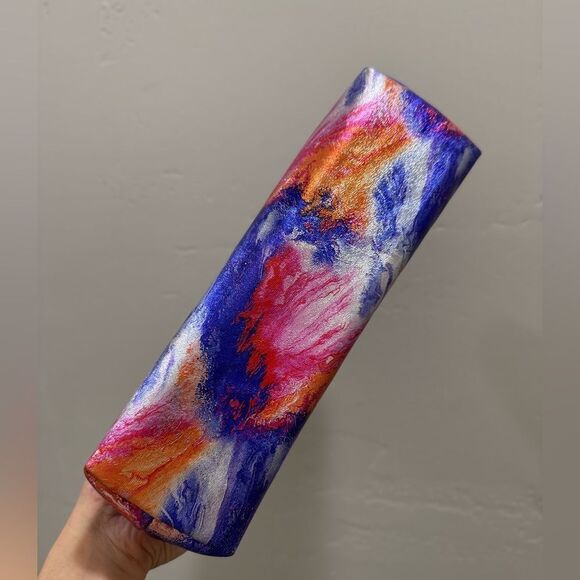 Iridescent Genuine Leather Handmade Kisslock Wave Shaped Clutch/Crossbody - Picture 13 of 14